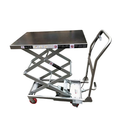 TFD15S Stainless Steel Manual Scissor Lift Cart - Heavy Duty Double/Triple Hydraulic Lift Table